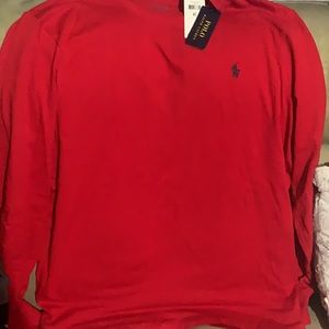Polo Ralph Lauren long sleeve T-shirt in a Scarlett red with blue polo horse 🐎